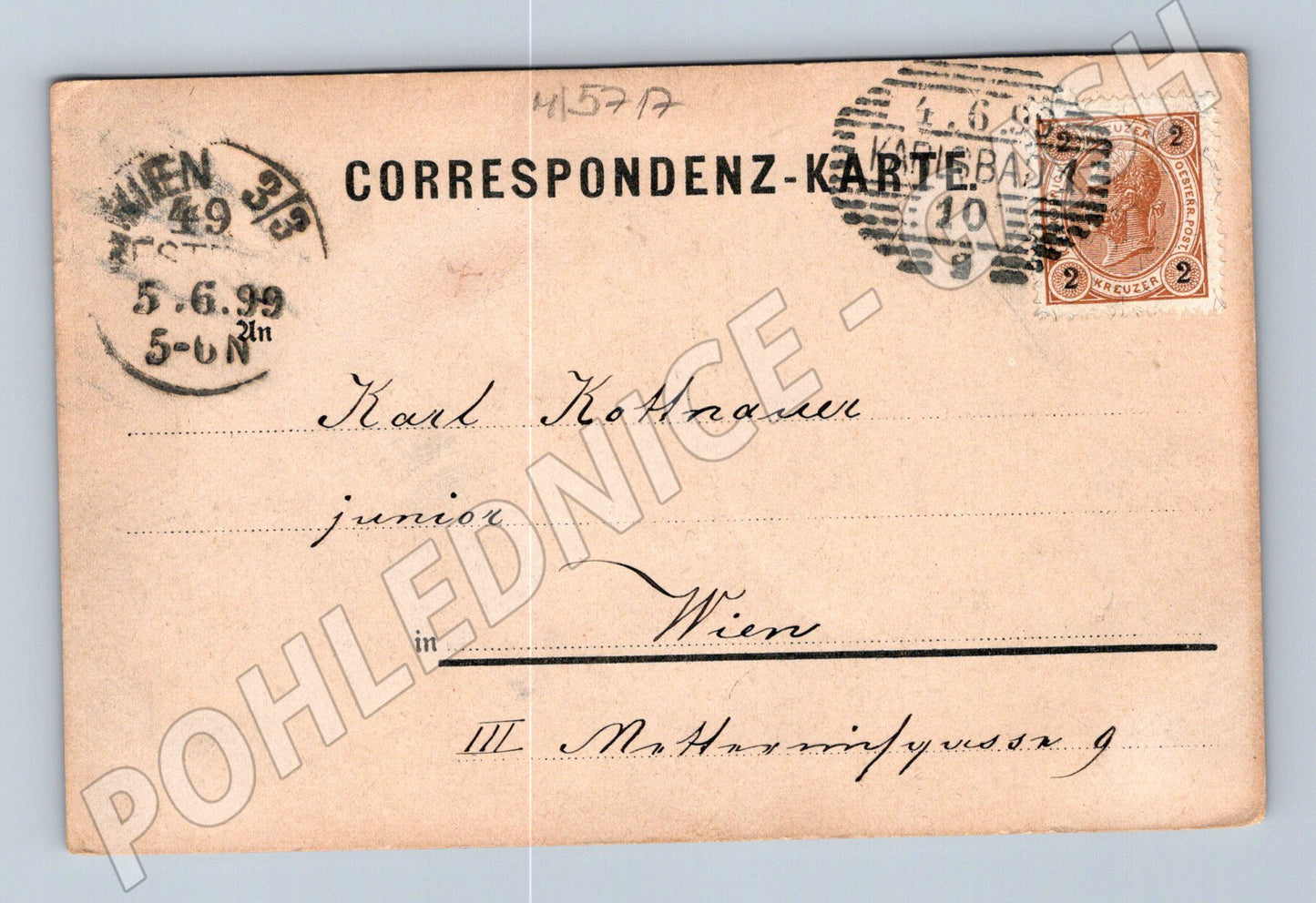 Postcard Karlovy Vary Alte Wiese historical (M5717)