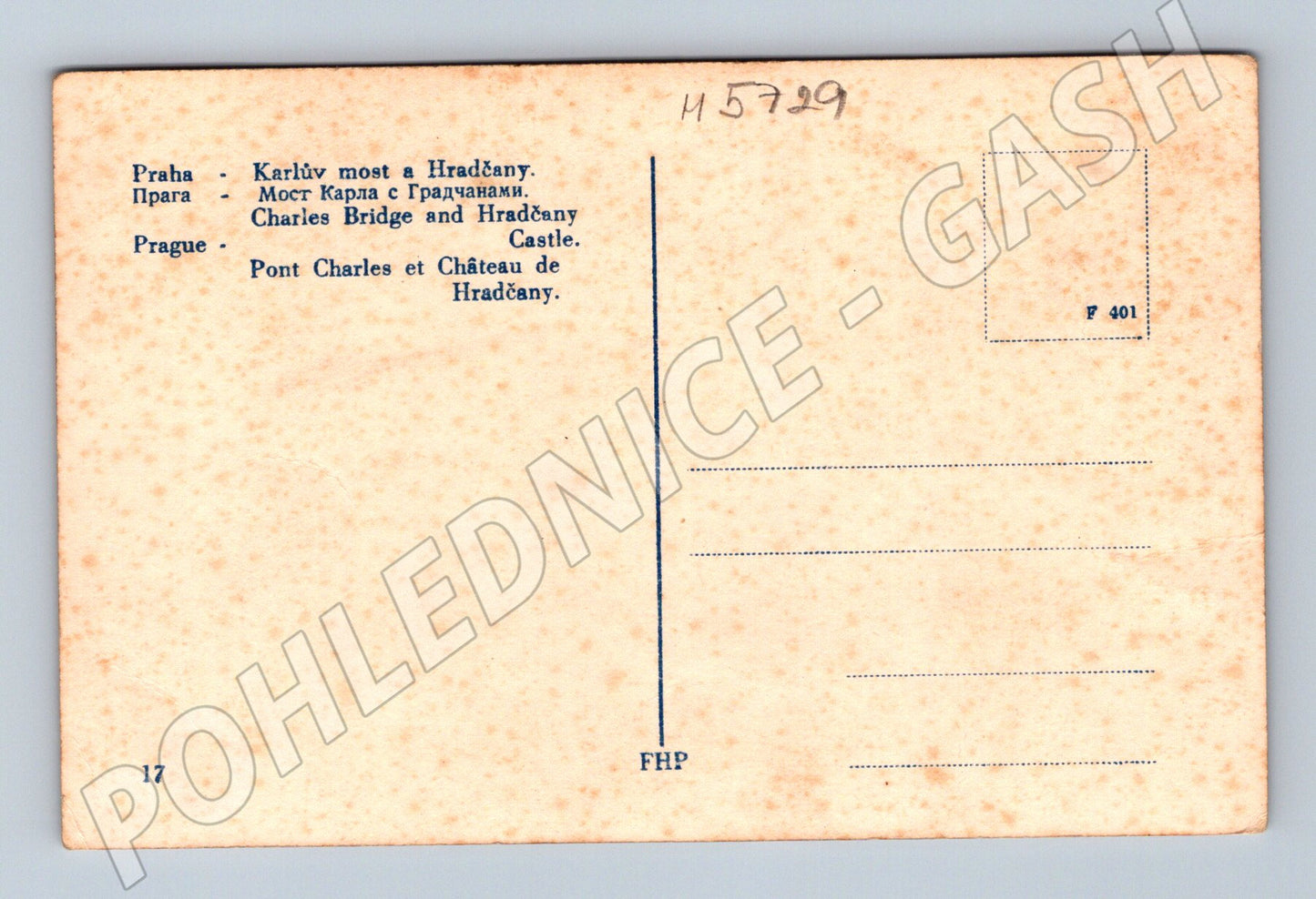 Postcard Prague Charles Bridge and Hradcany (M5729)