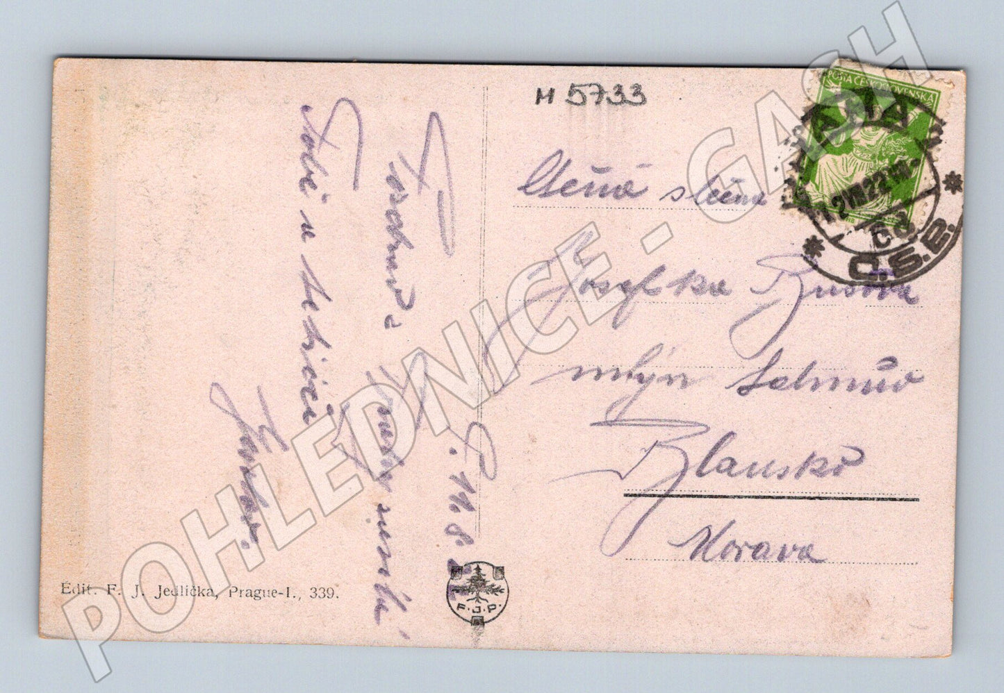 Postcard Prague Charles Bridge and Hradčany historical (M5733)