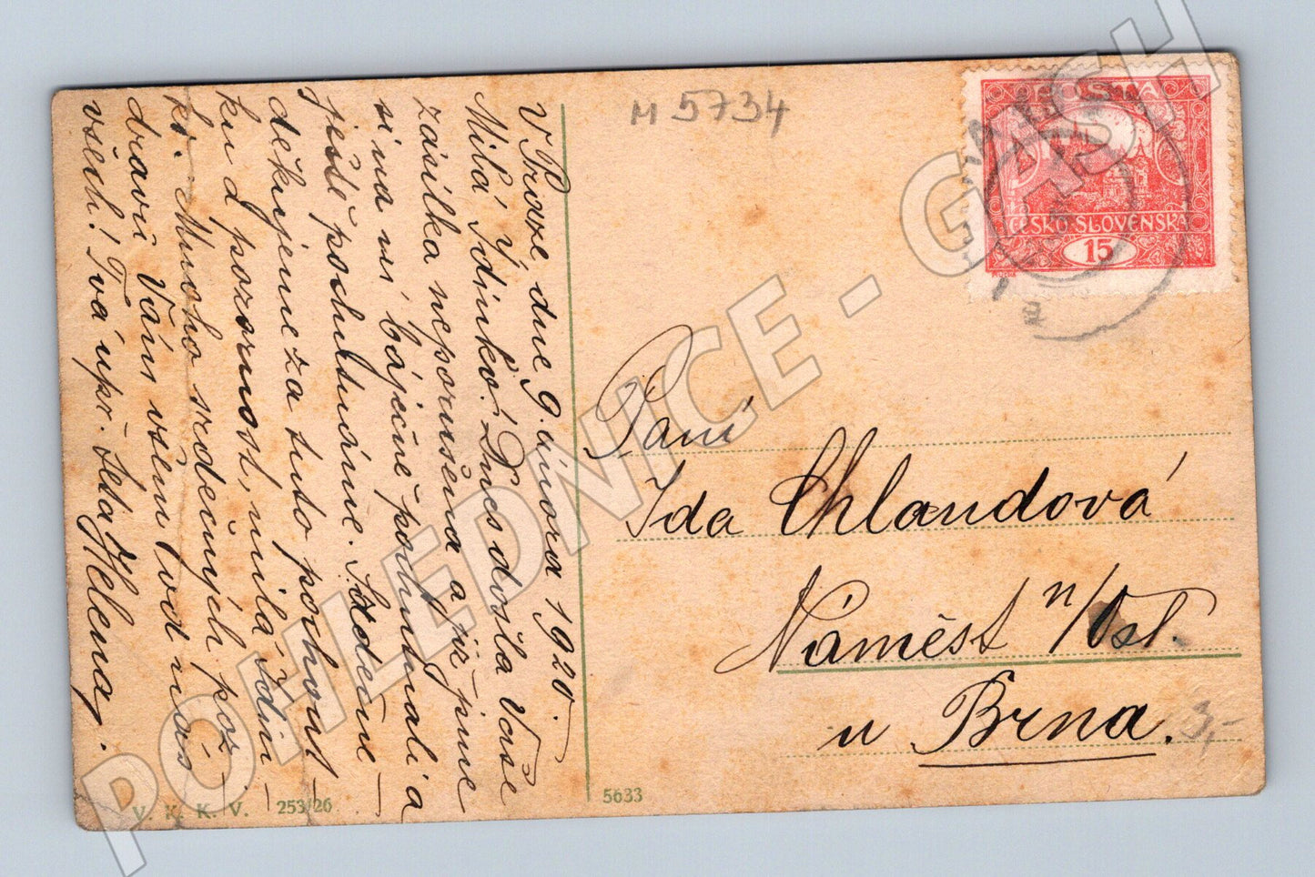 Postcard Prague Old Town Square Hus Monument (M5734)