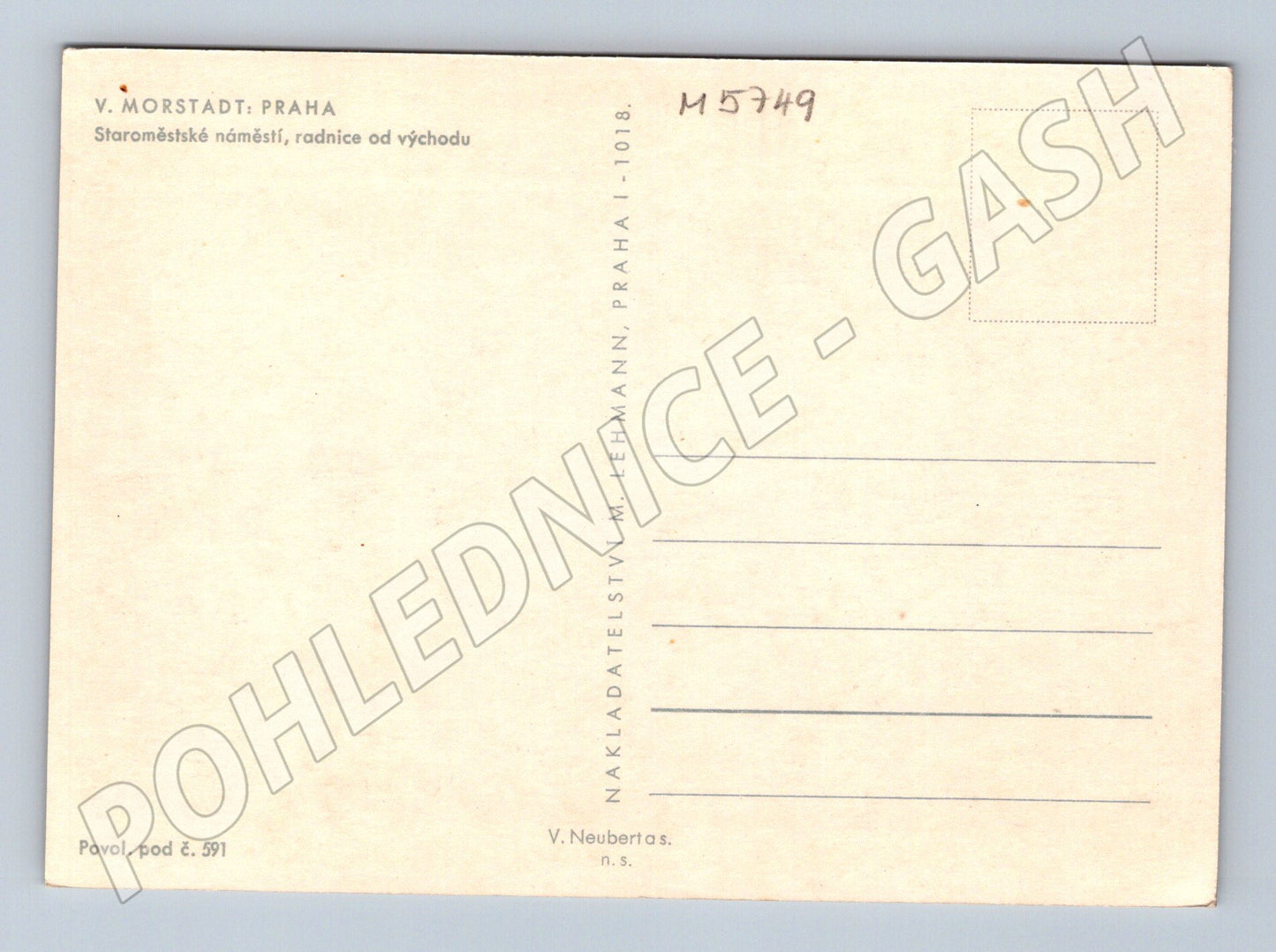 Postcard Prague Old Town Square Town Hall (M5749)