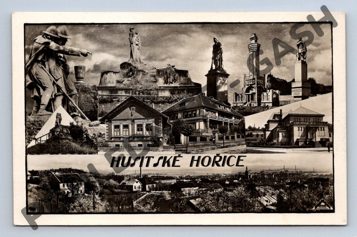 Pohlednice Husitské Hořice historická koláž (M578)
