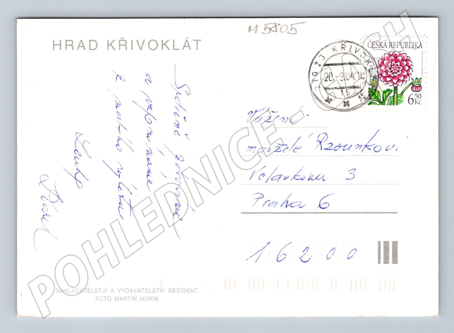 Pohlednice Hrad Křivoklát razítkovaná (M5805)