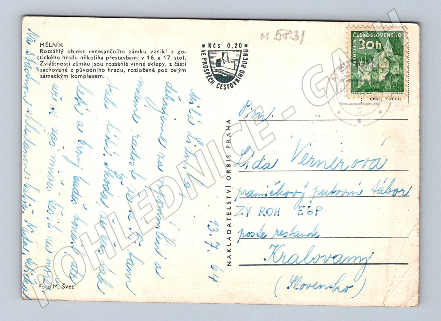 Pohlednice Mělník renesanční zámek (M5831)