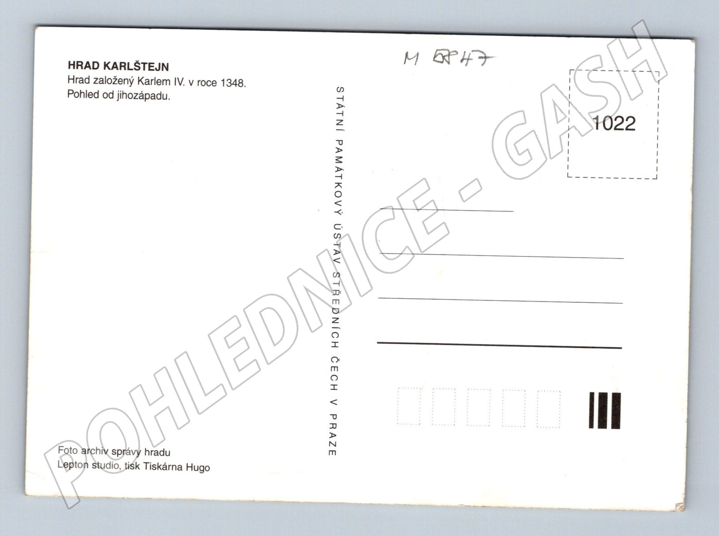 Pohlednice Karlštejn hrad barevná fotografie (M5847)