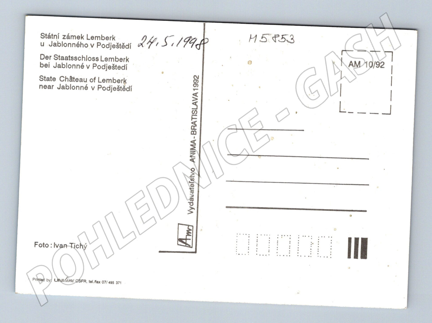 Pohlednice Zámek Lemberk Jablonné Podještědí (M5853)