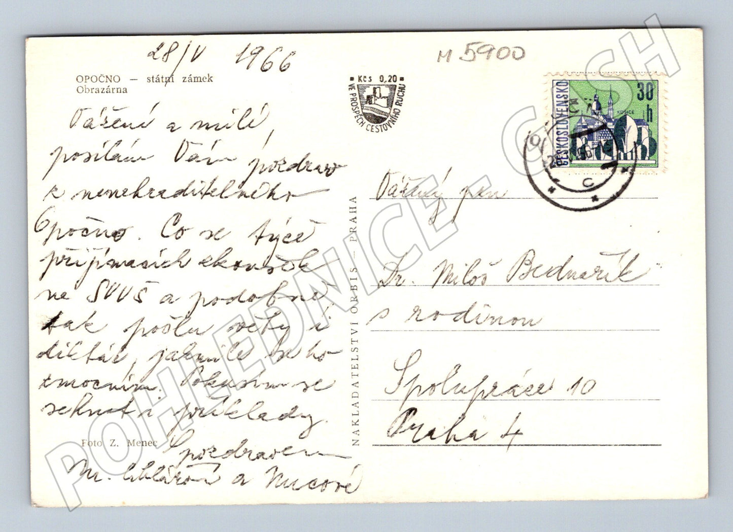 Pohlednice Opočno státní zámek obrazárna (M5900)