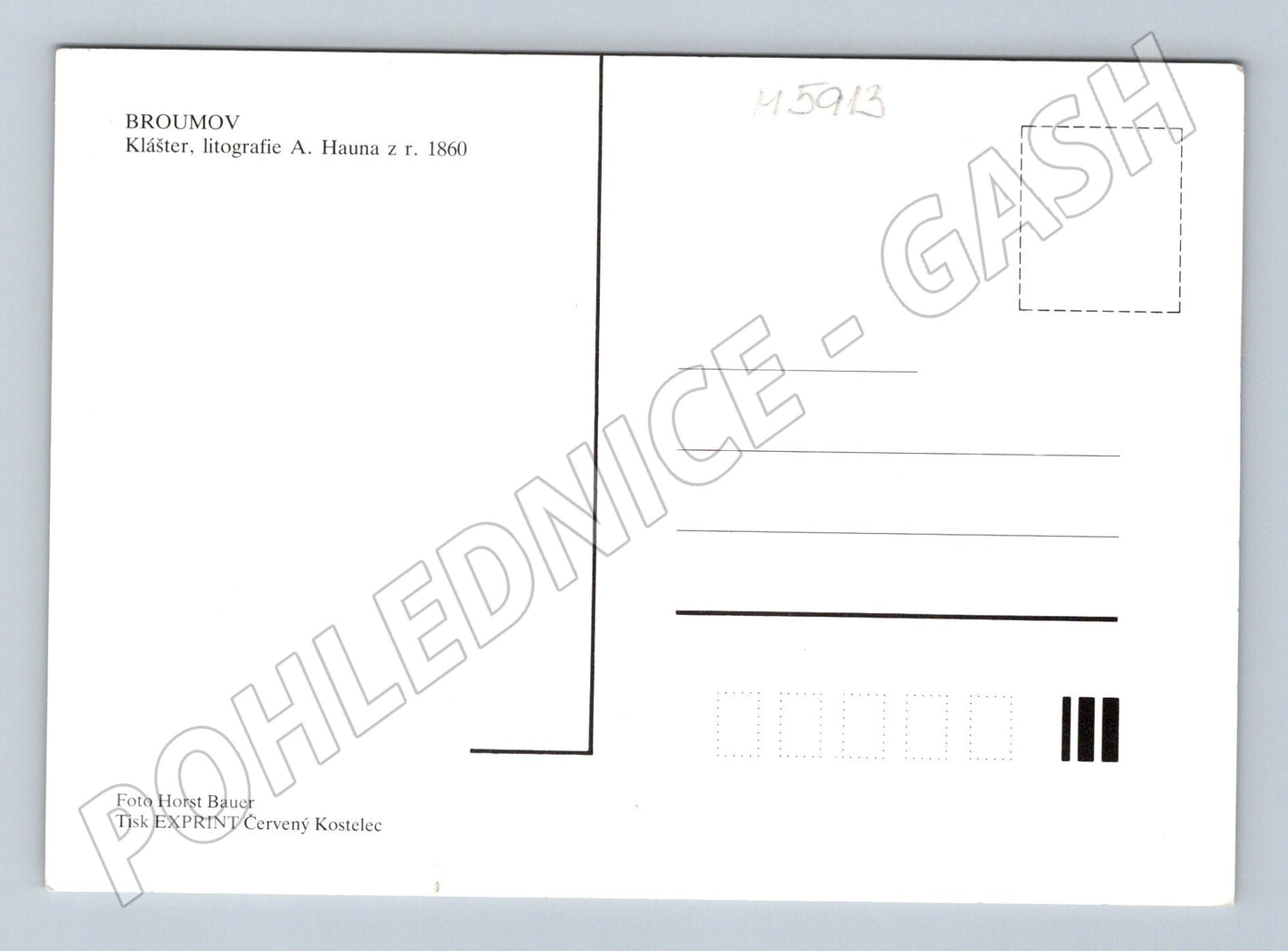 Pohlednice Broumov klášter litografie (M5913)