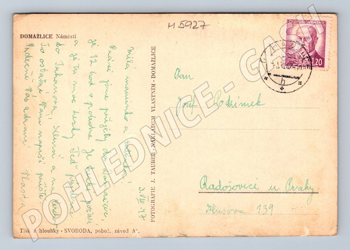 Pohlednice Domažlice náměstí stará (M5927)