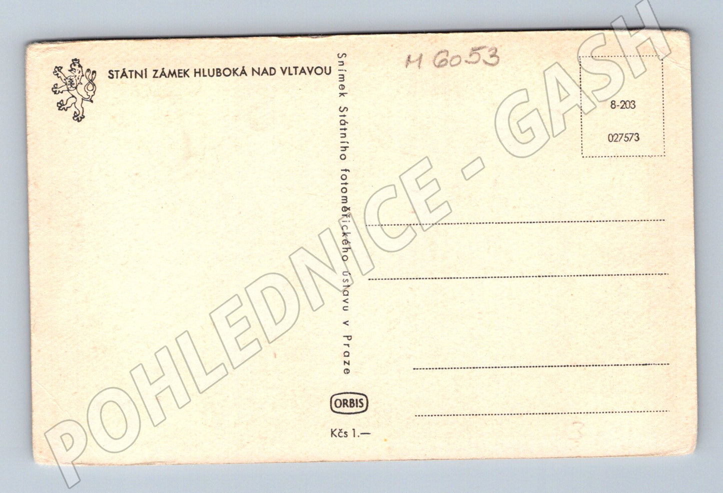 Pohlednice Hluboká nad Vltavou zámek historická (M6053)