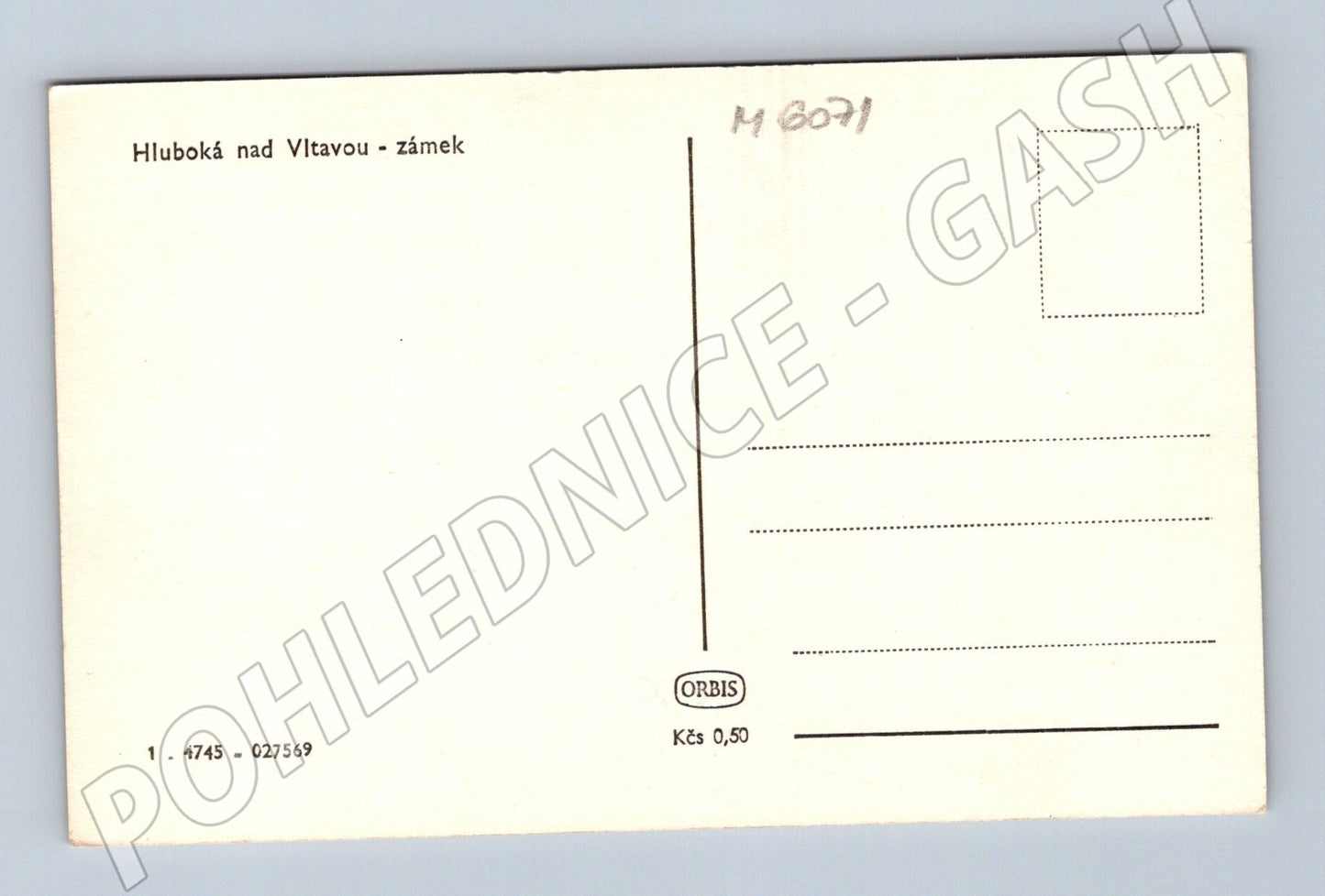 Pohlednice Hluboká nad Vltavou zámek Orbis (M6071)