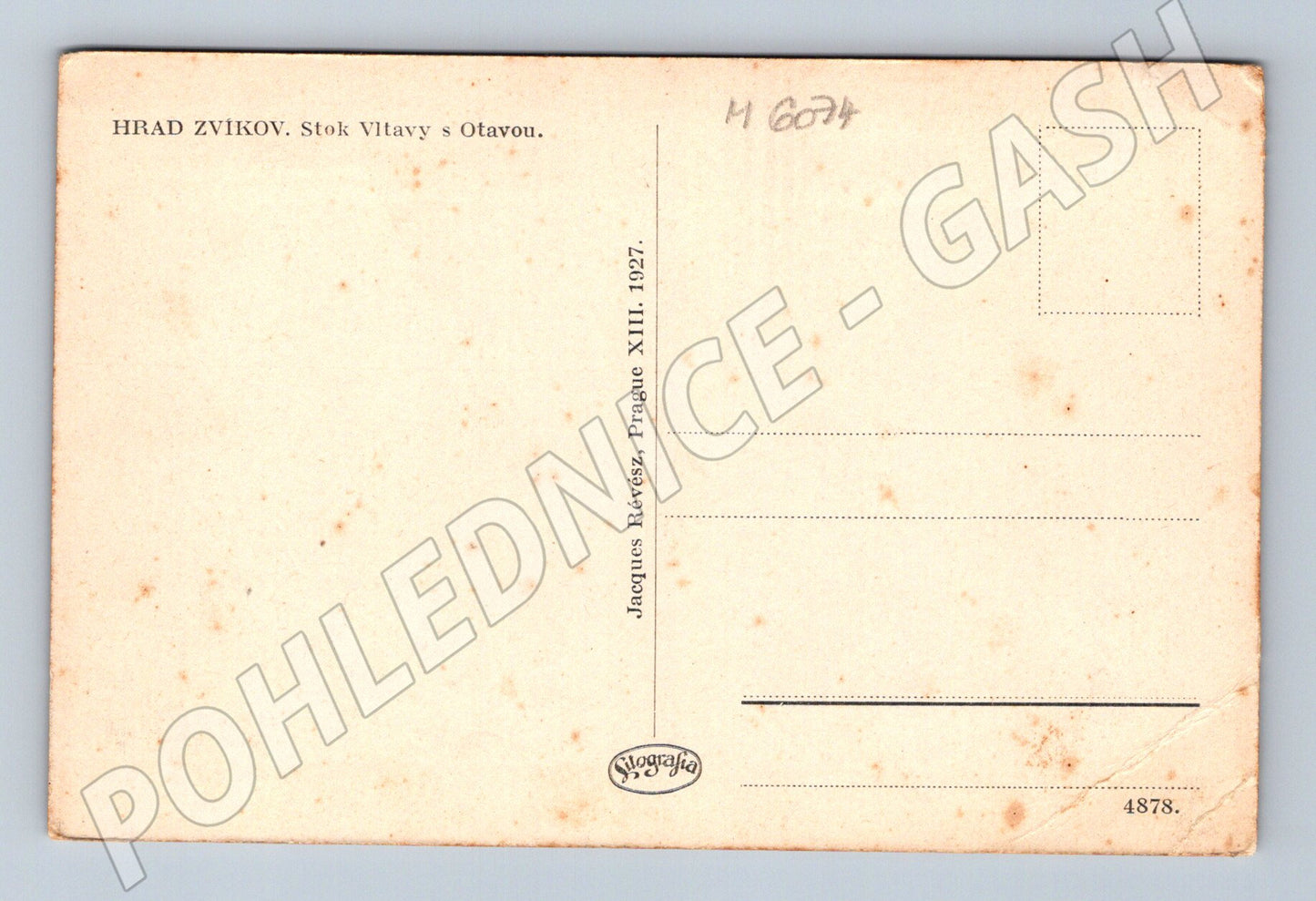 Pohlednice Hrad Zvíkov soutok 1927 (M6074)