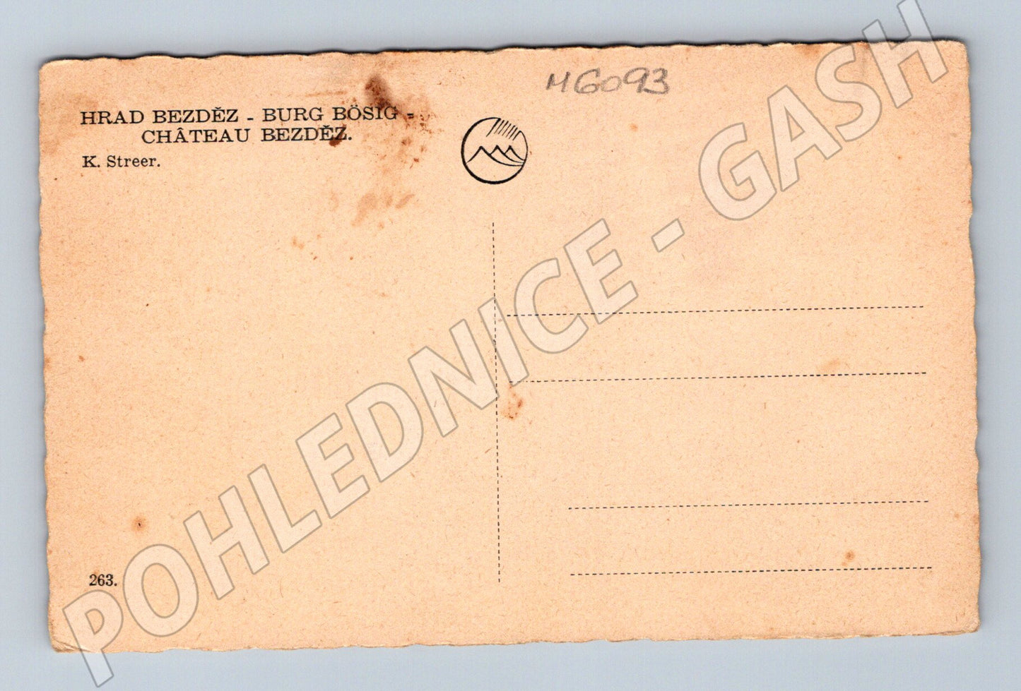 Pohlednice Hrad Bezděz černobílá stará (M6093)