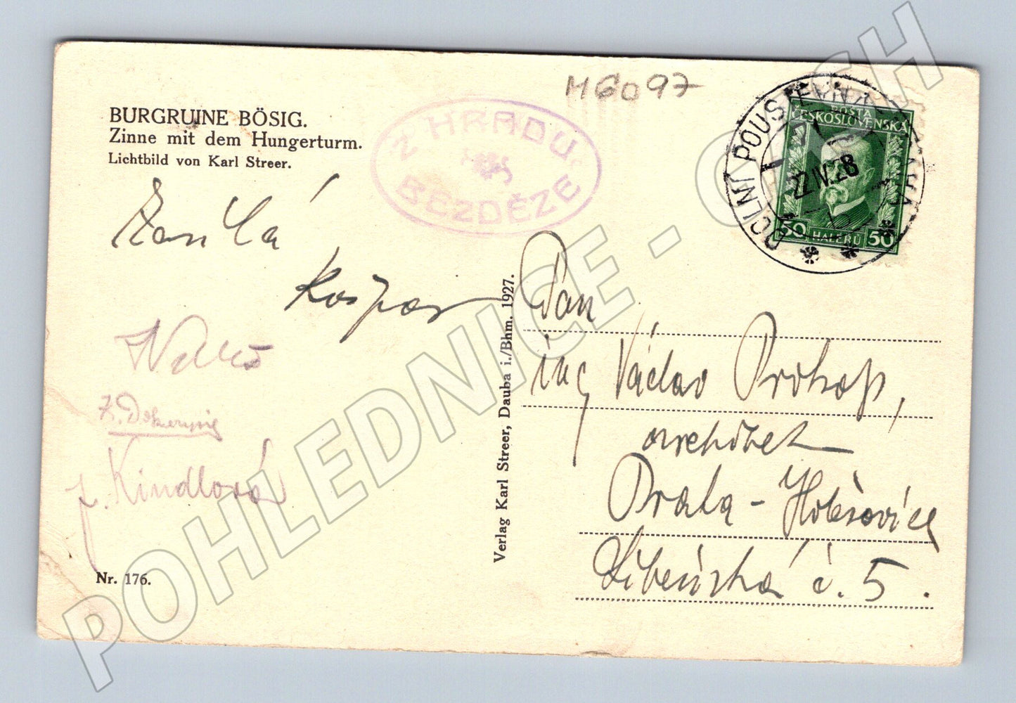 Pohlednice Bezděz hradní zřícenina použito (M6097)