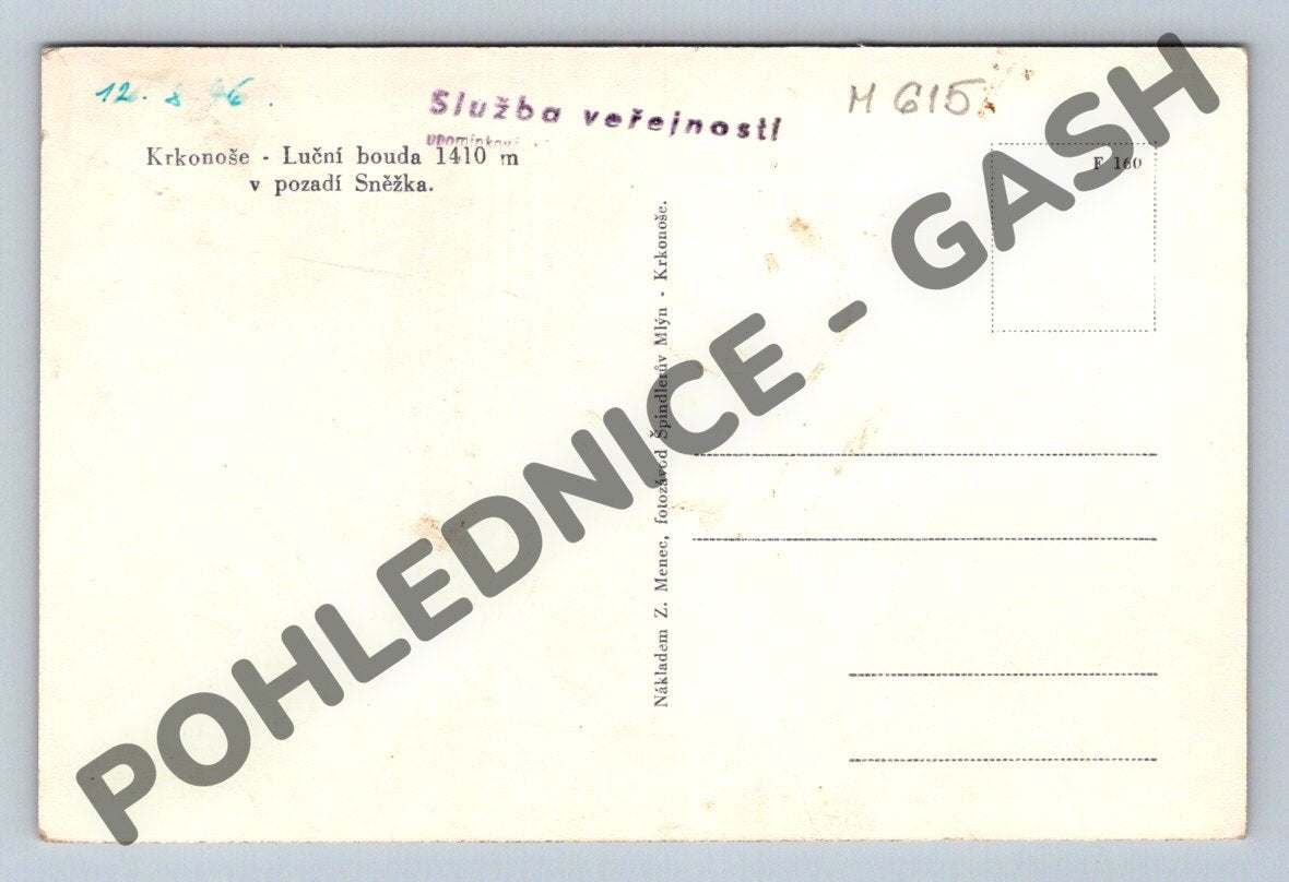 Postcard Krkonoše Luční bouda and Sněžka (M615)