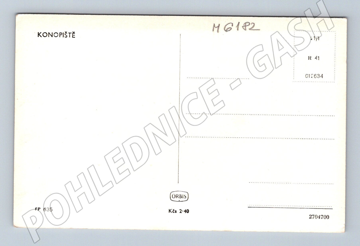 Pohlednice Konopiště zámek černobílá čistá (M6182)