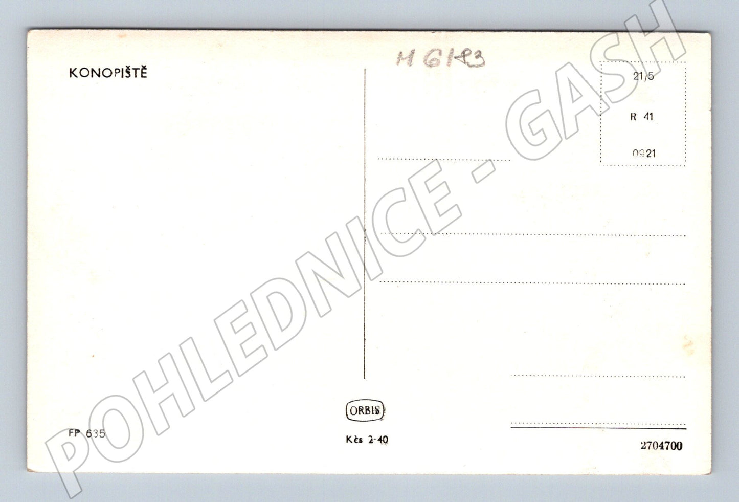 Pohlednice Konopiště zámecká zahrada čistá (M6183)