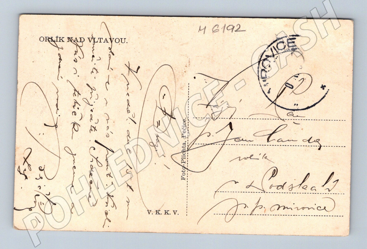 Pohlednice Orlík nad Vltavou zámek nad řekou (M6192)