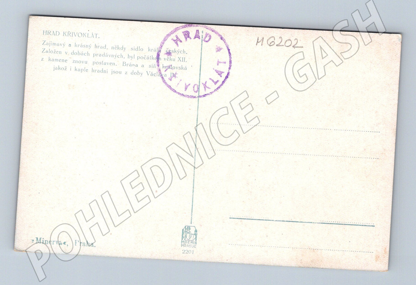 Pohlednice Hrad Křivoklát Minerva Praha (M6202)