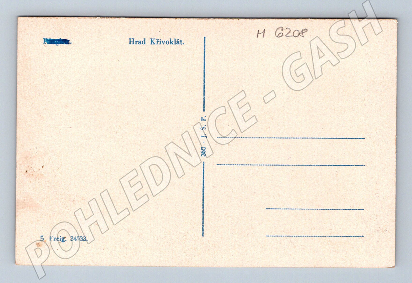 Postcard Křivoklát Castle black and white old (M6208)