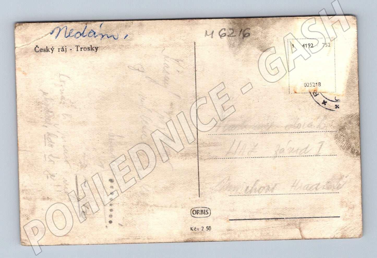 Pohlednice Český ráj hrad Trosky černobílá stará (M6216)