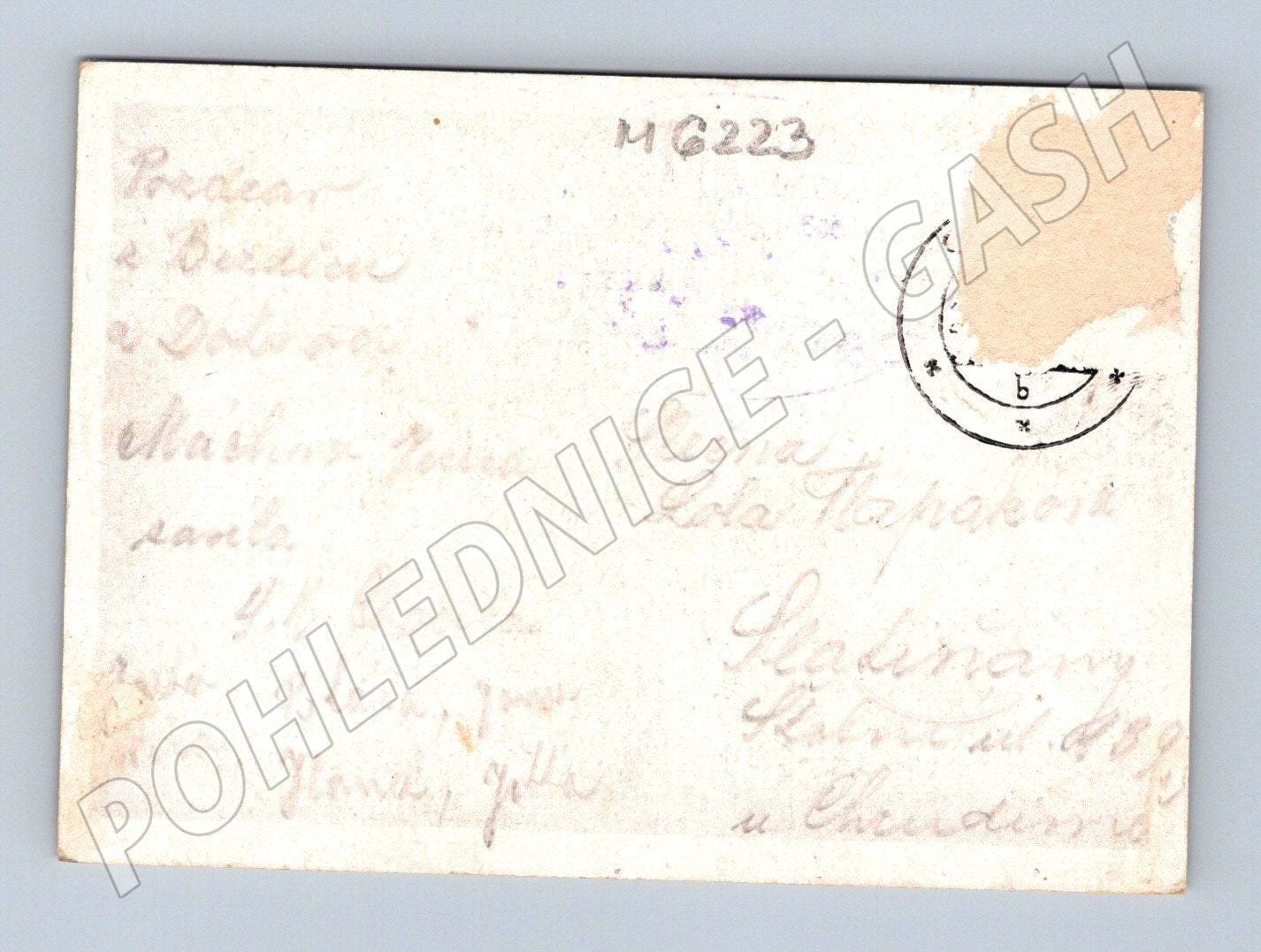 Pohlednice Hrad a vesnice zemědělská krajina (M6223)