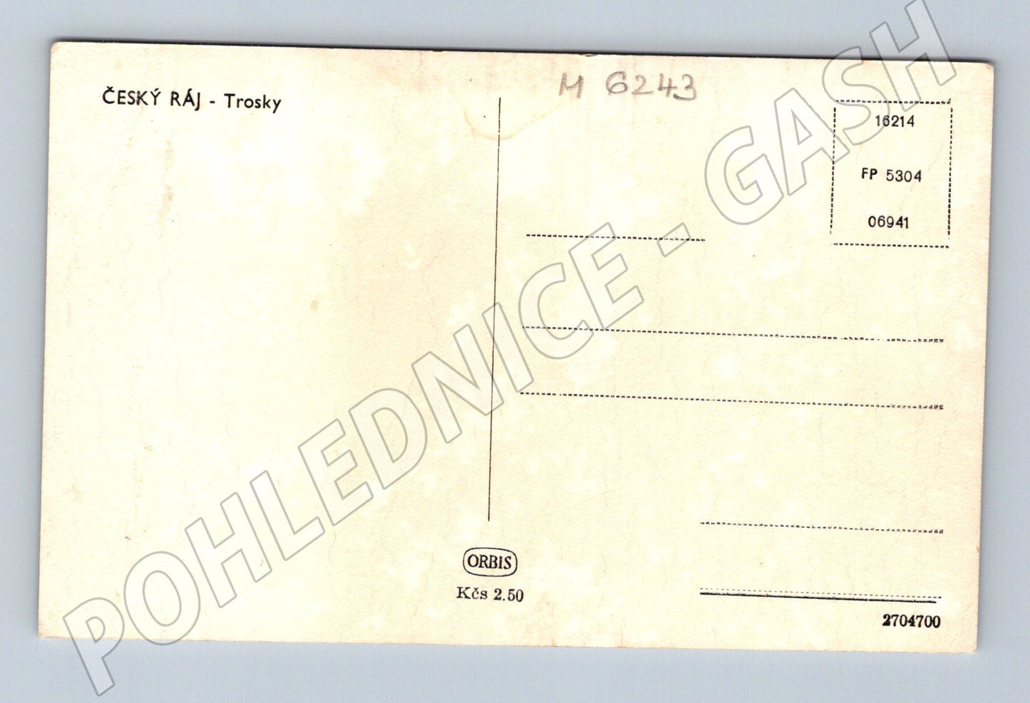 Pohlednice Český ráj hrad Trosky Orbis čistá (M6243)