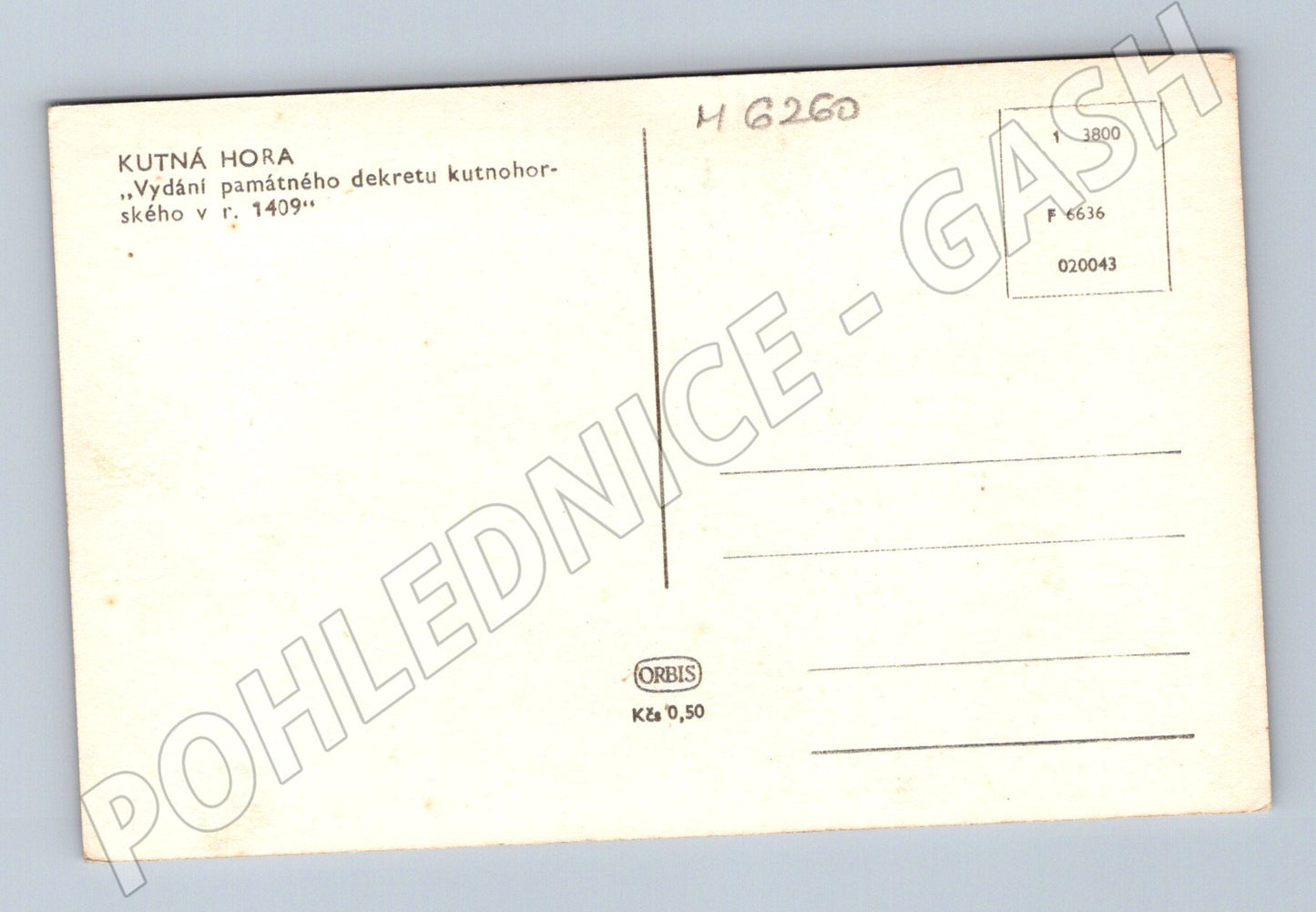 Pohlednice Kutná Hora Dekret kutnohorský 1409 (M6260)