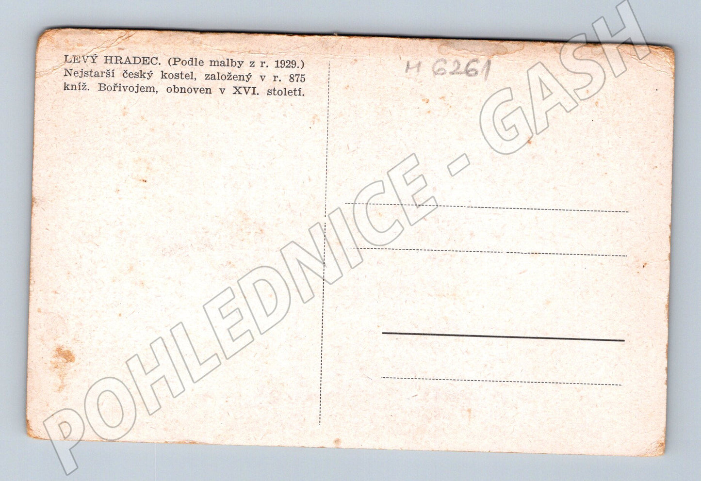 Pohlednice Levý Hradec nejstarší kostel 1929 (M6261)