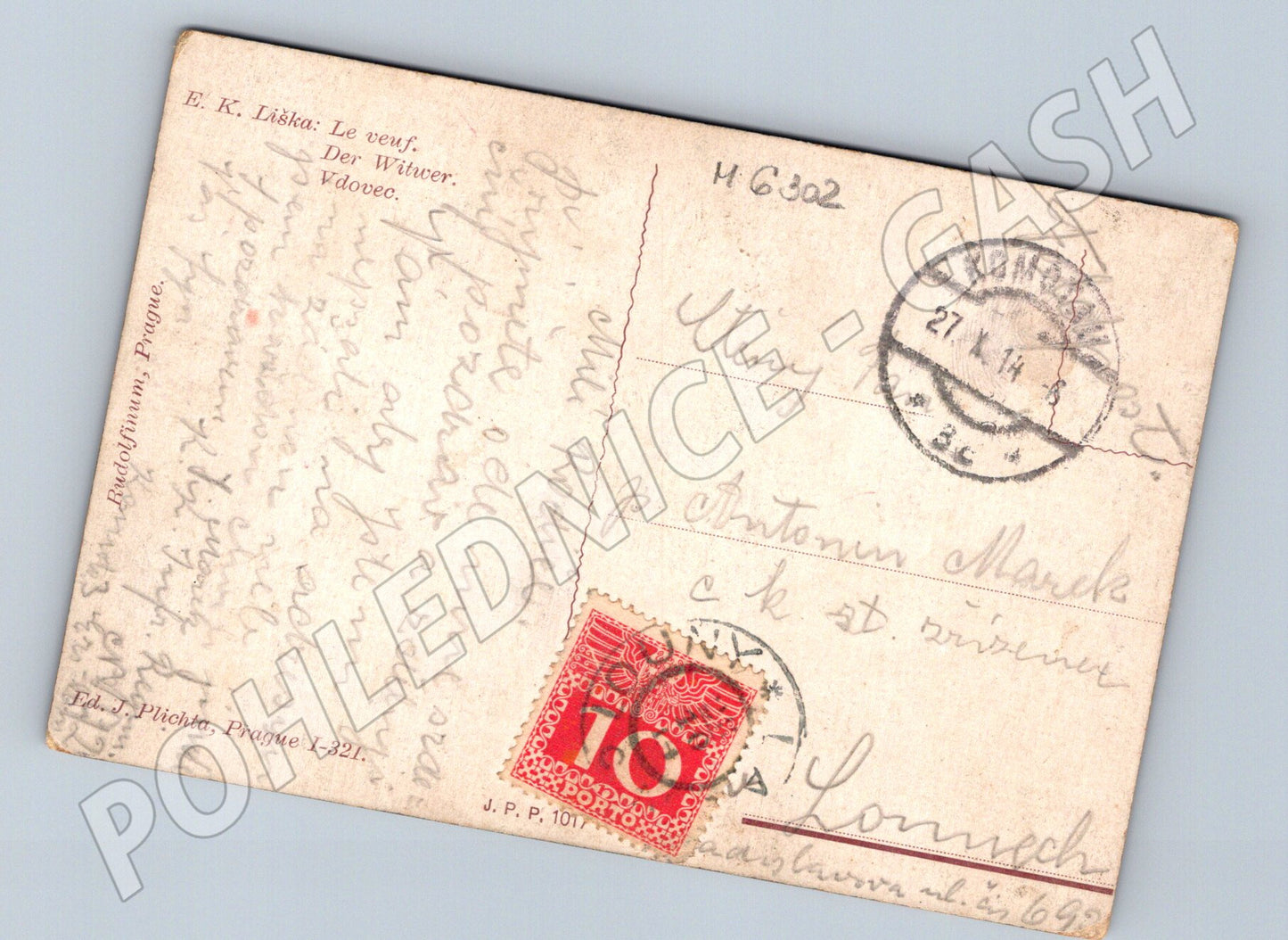 Pohlednice E. K. Liška Vdovec 1914 (M6302)