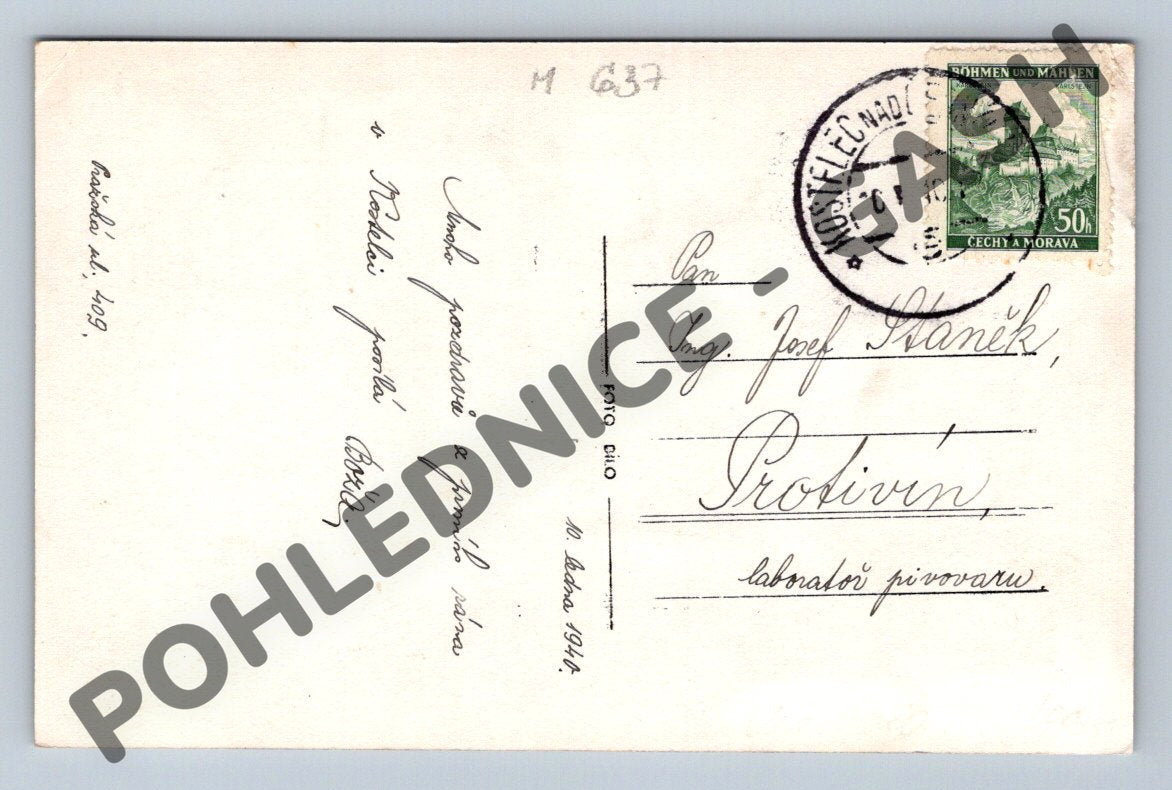 Pohlednice Kostelec nad Černými lesy historická (M637)