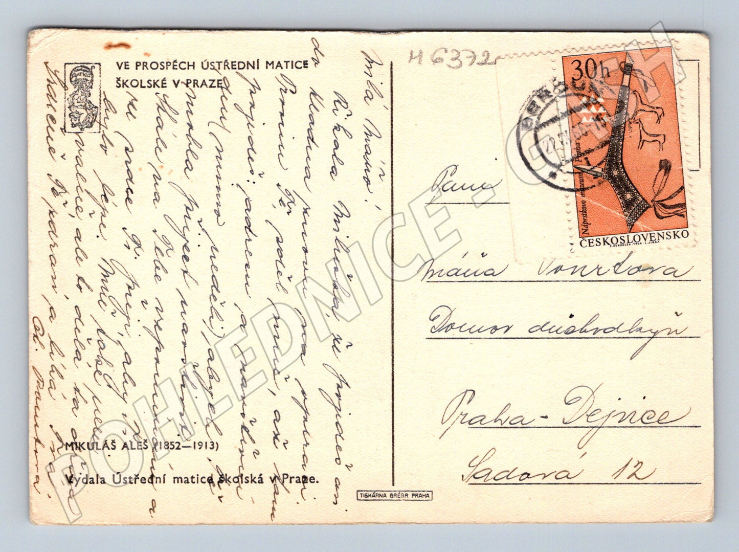 Postcard Mikoláš Aleš rural motif small format (M6372)