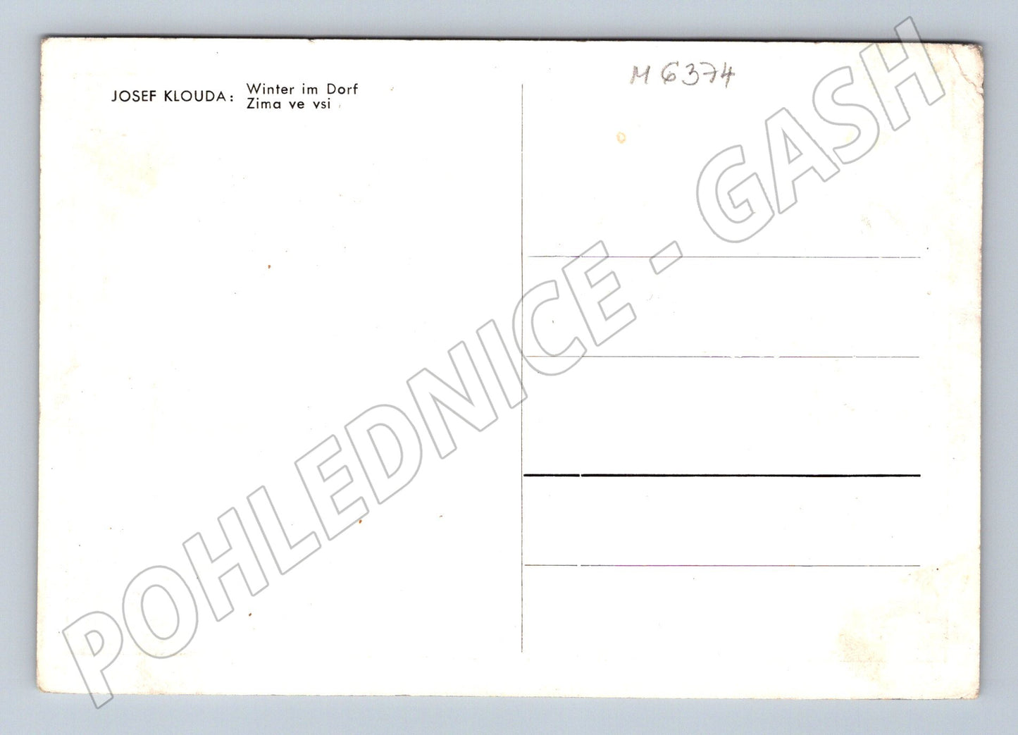 Pohlednice Josef Klouda Zima ve vsi venkov (M6374)