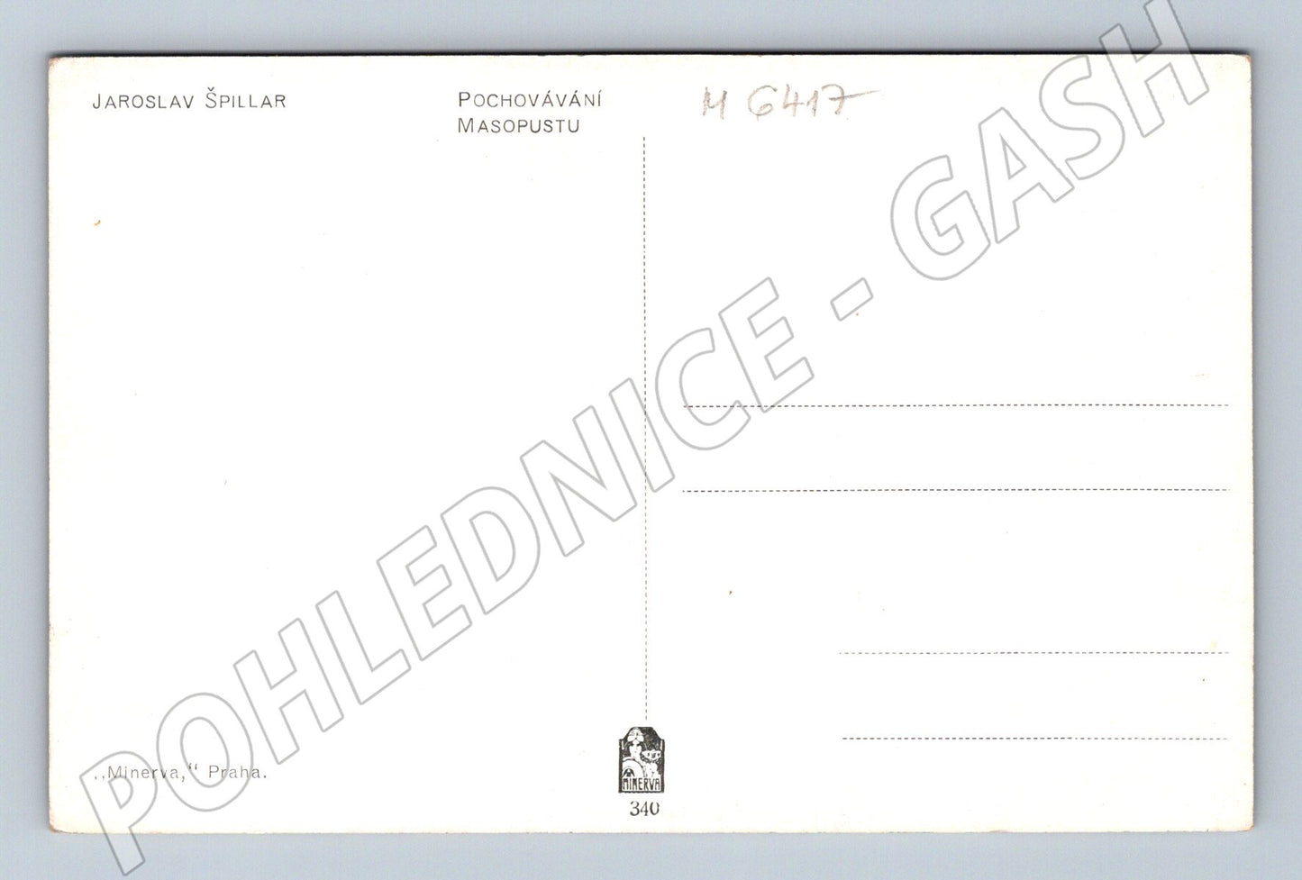 Pohlednice Špillar Pochovávání Masopustu kroje (M6417)