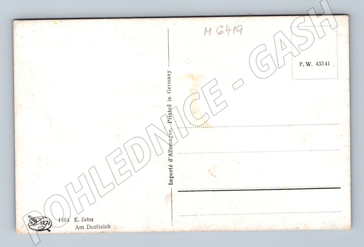 Pohlednice E. Jahn loďky na rybníku (M6419)