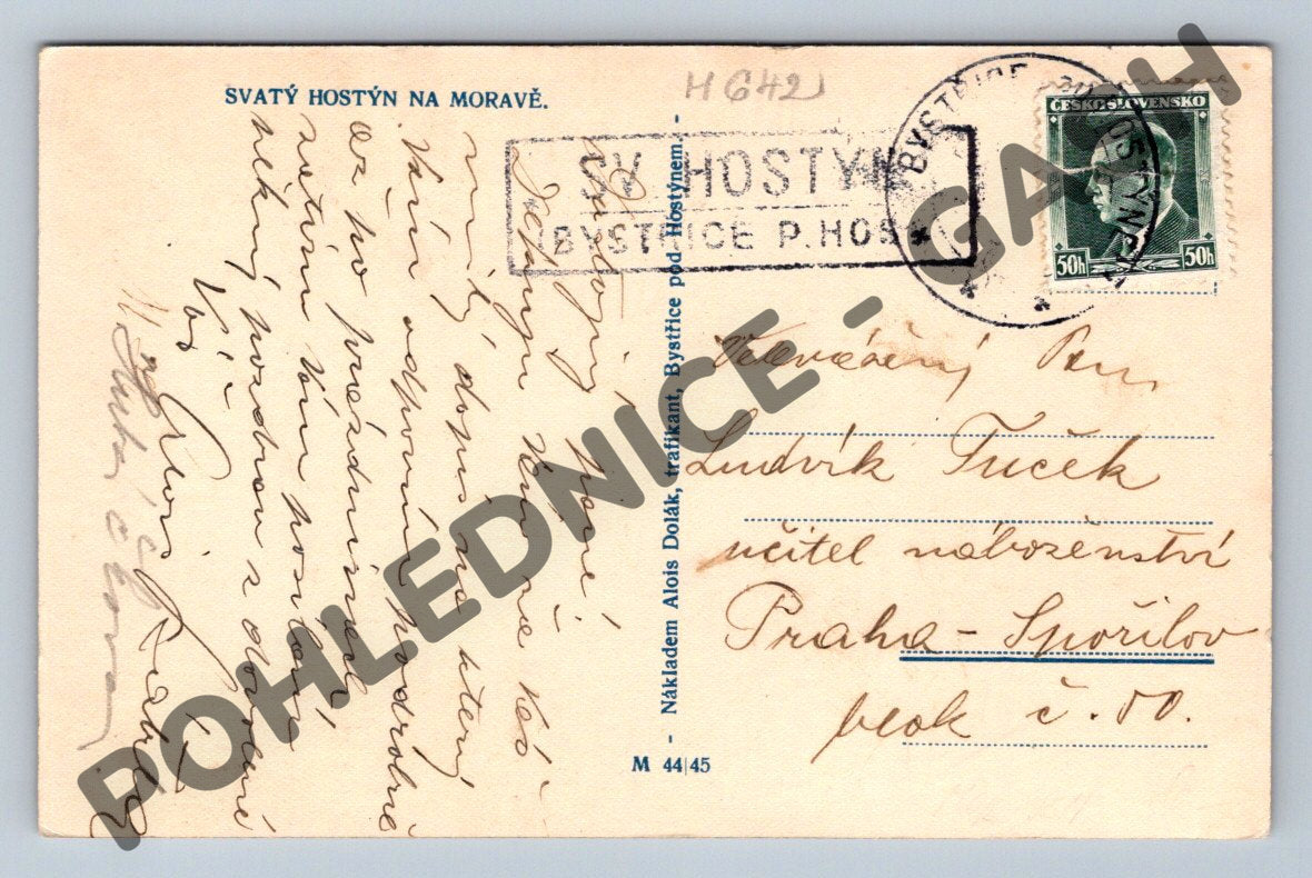 Postcard Svatý Hostýn Moravia historical postcard Czechoslovakia (M642)