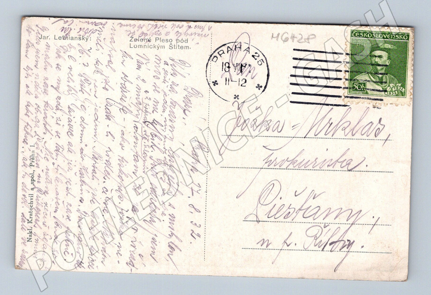 Pohlednice Zelené pleso Tatry 1932 (M6428)