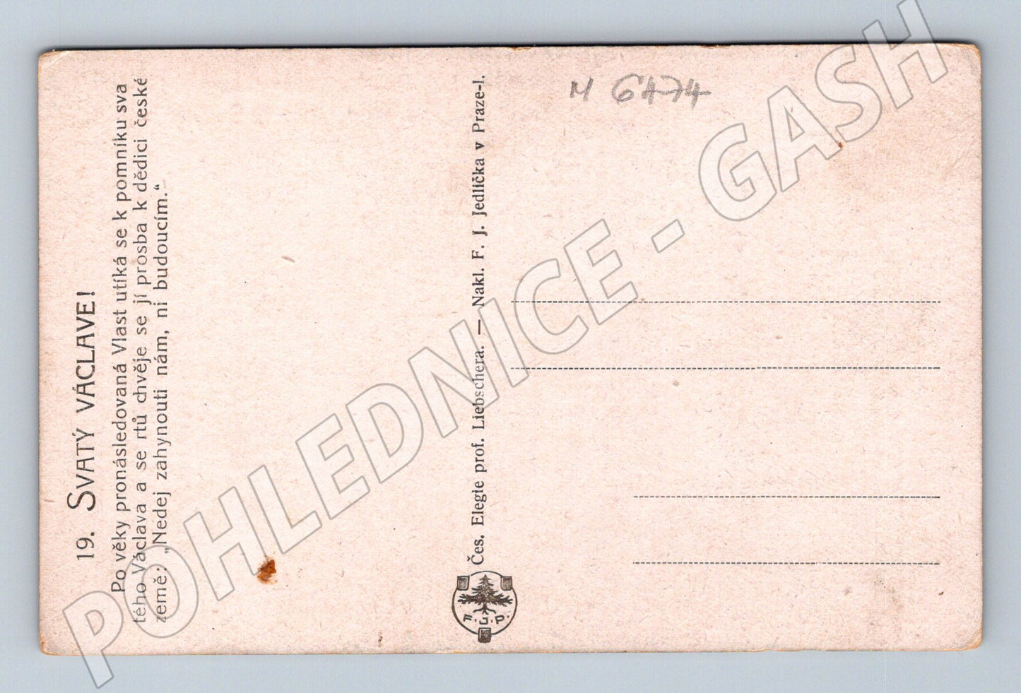 Pohlednice Svatý Václave malý formát do 1950 (M6474)