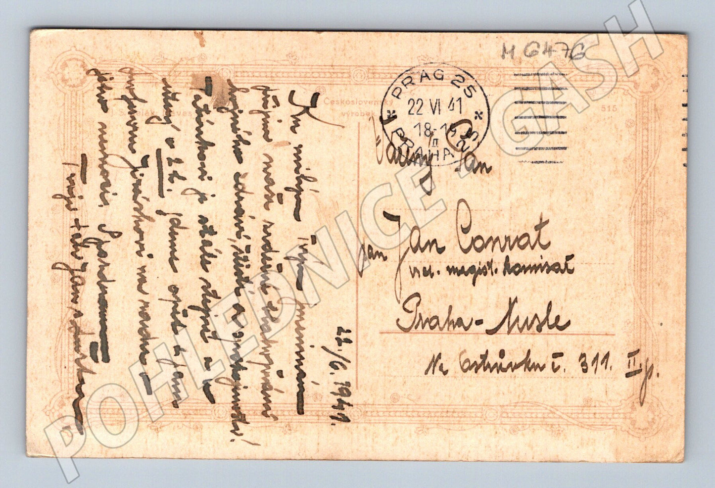 Pohlednice český venkov 1941 malý formát (M6476)