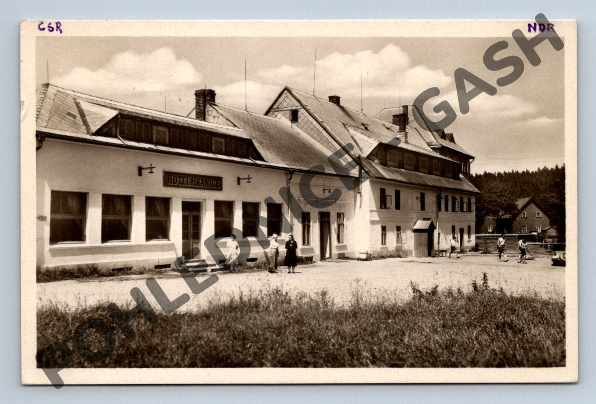 Pohlednice Hotel Hranice Moldava Krušné hory ČSR 1953 (M649)