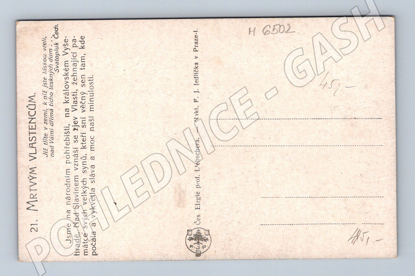 Pohlednice Mrtvým vlastencům ČR malířství (M6502)