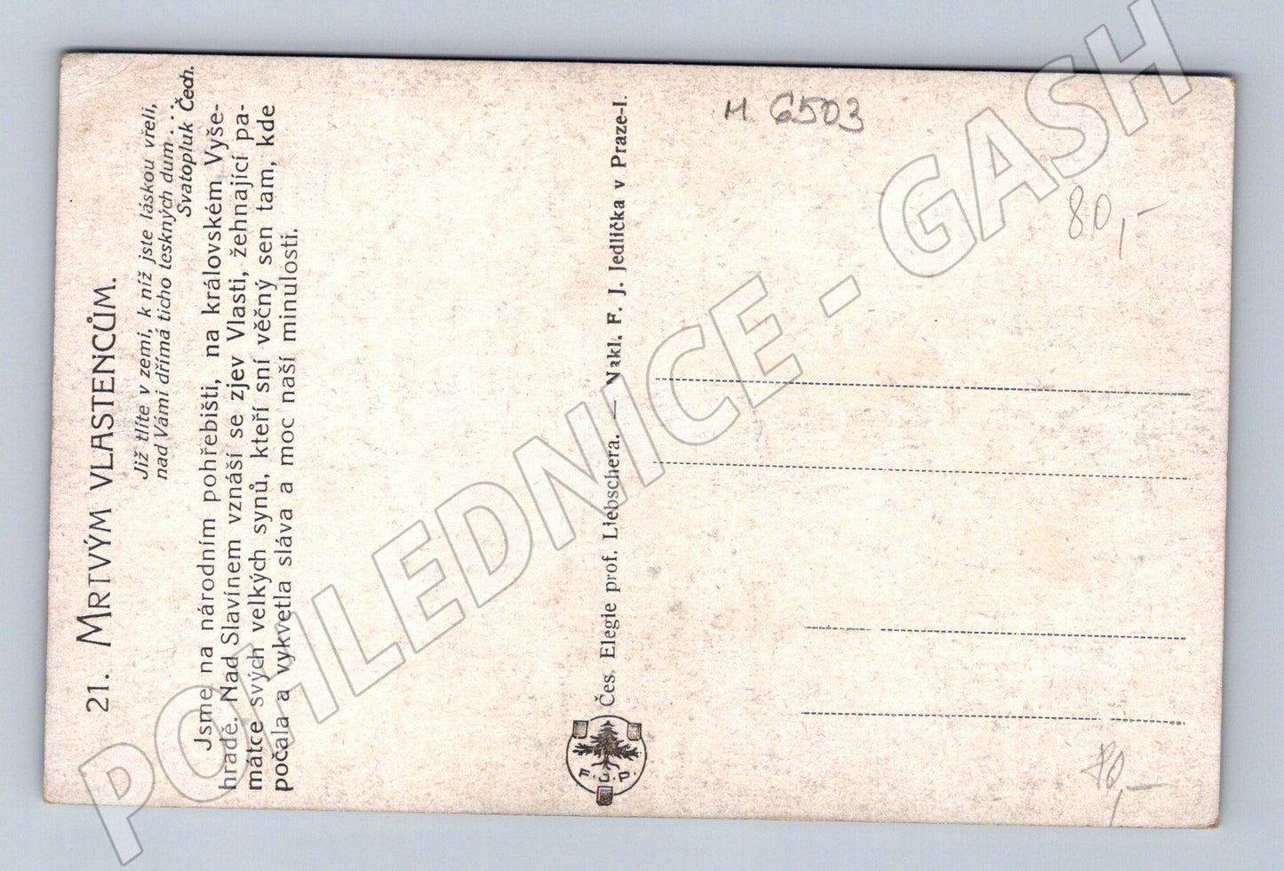 Pohlednice Mrtvým vlastencům Vyšehrad (M6503)