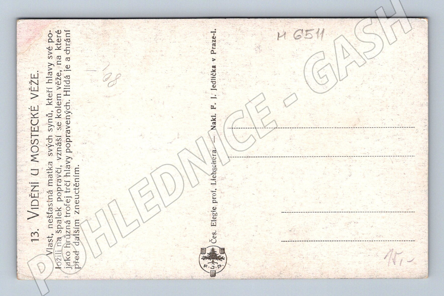 Pohlednice Vidění u Mostecké věže Praha (M6511)