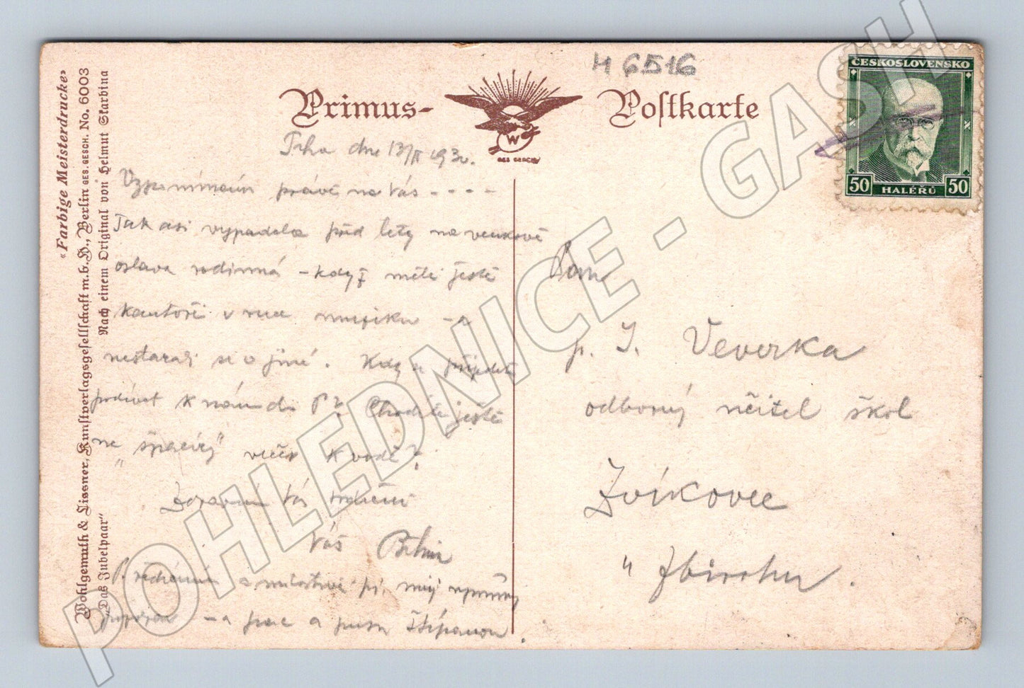 Postcard The Jubelpaar small format (M6516)