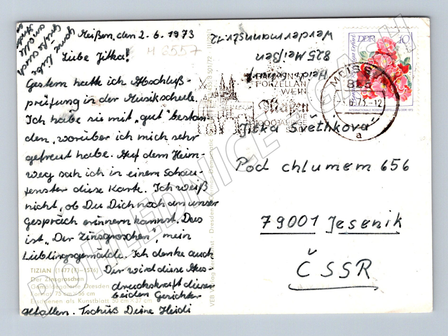 Pohlednice Tizian Der Zinsgroschen 1973 (M6557)