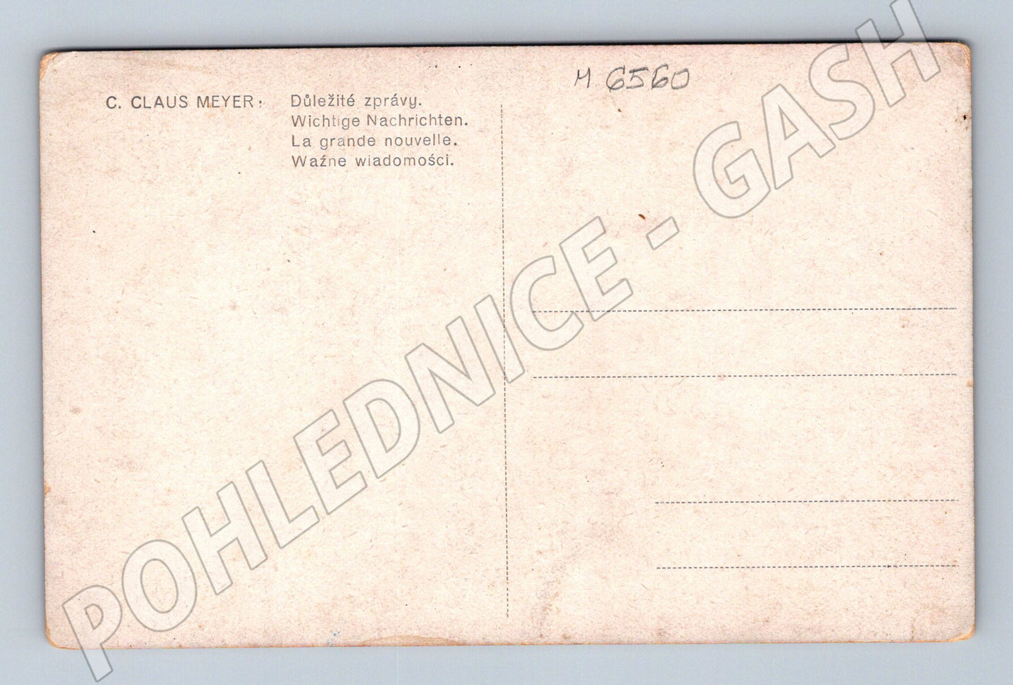 Pohlednice Claus Meyer Důležité zprávy (M6560)