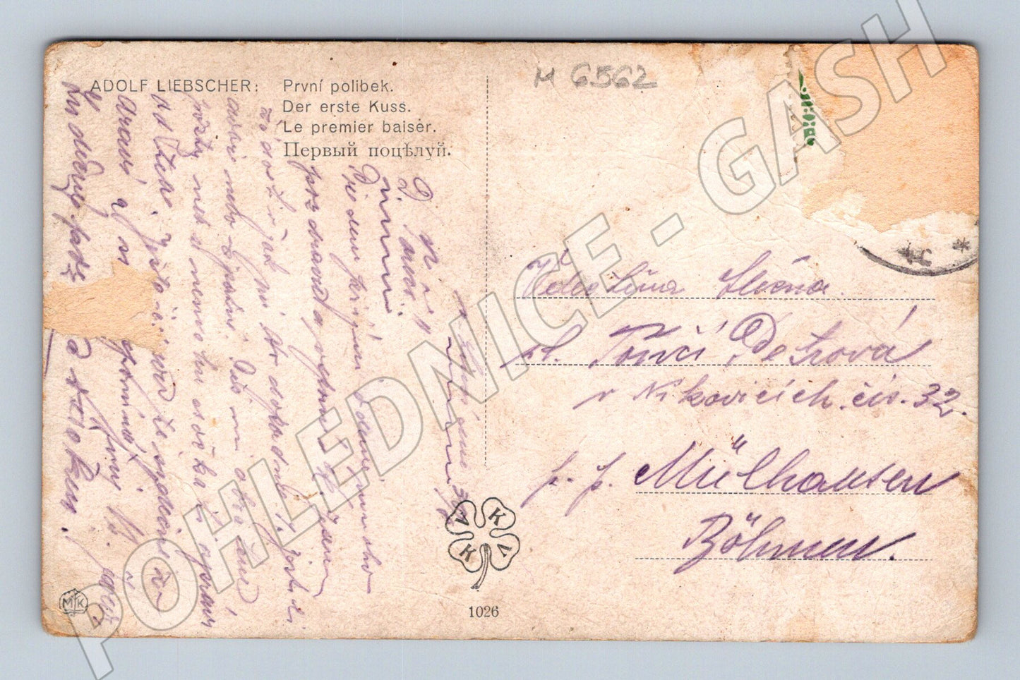 Pohlednice A. Liebscher První polibek (M6562)