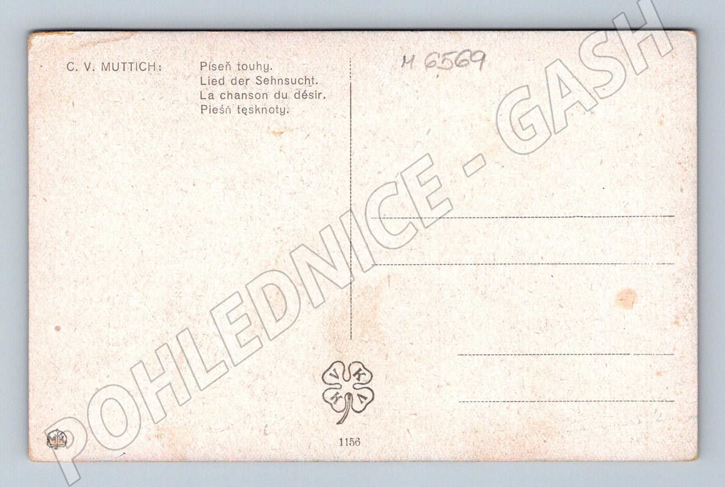 Pohlednice C. V. Muttich Píseň touhy (M6569)