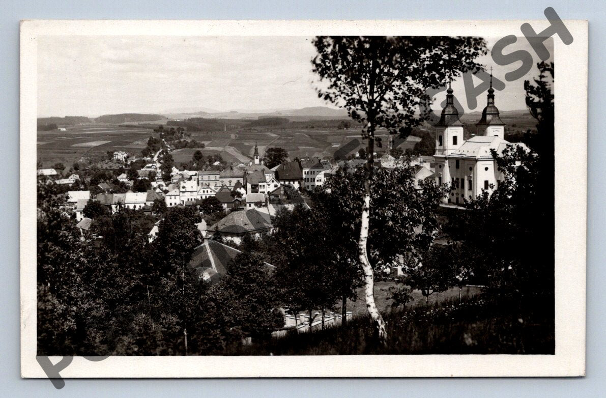 Pohlednice Žamberk město černobílá pohlednice ČSR (M658)