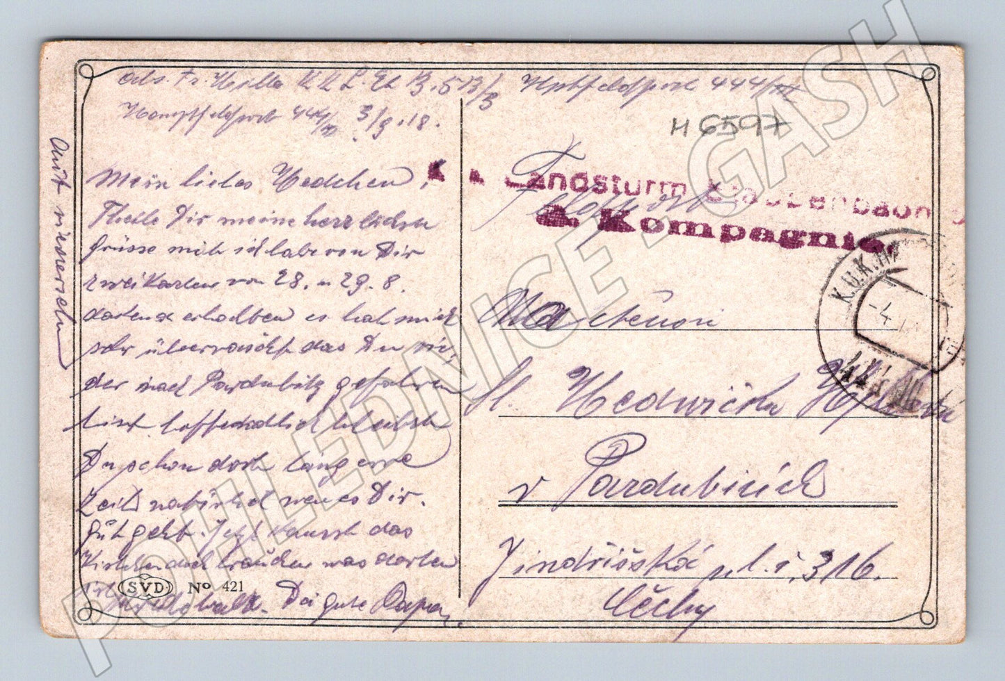 Pohlednice K. Dumont portrét ženy 1918 (M6597)